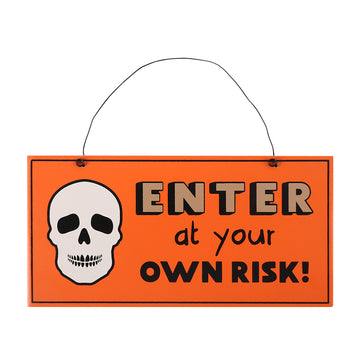 Skull Enter Hanging Sign