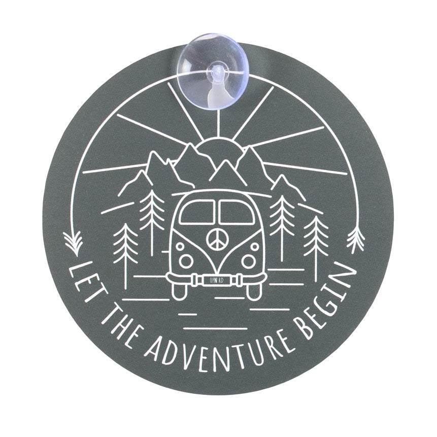 Let The Adventure Begin Window Sign