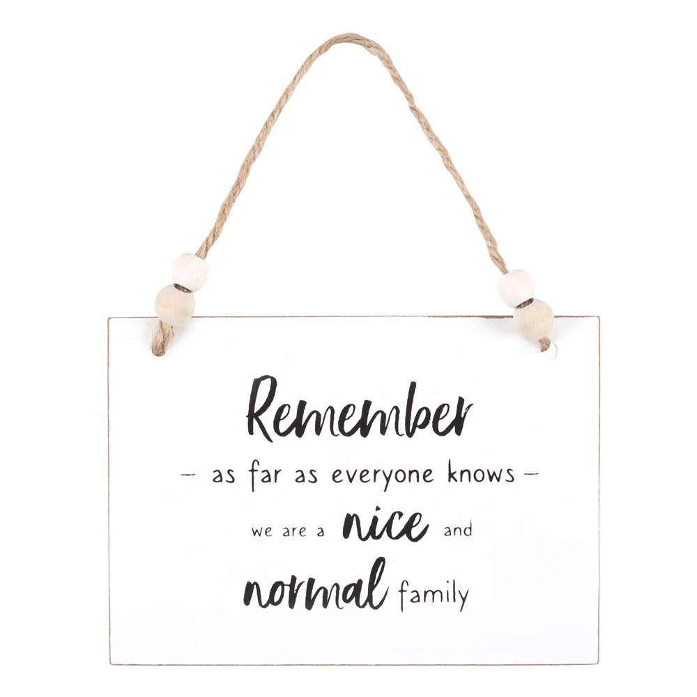 Nice And Normal Family Hanging Sign