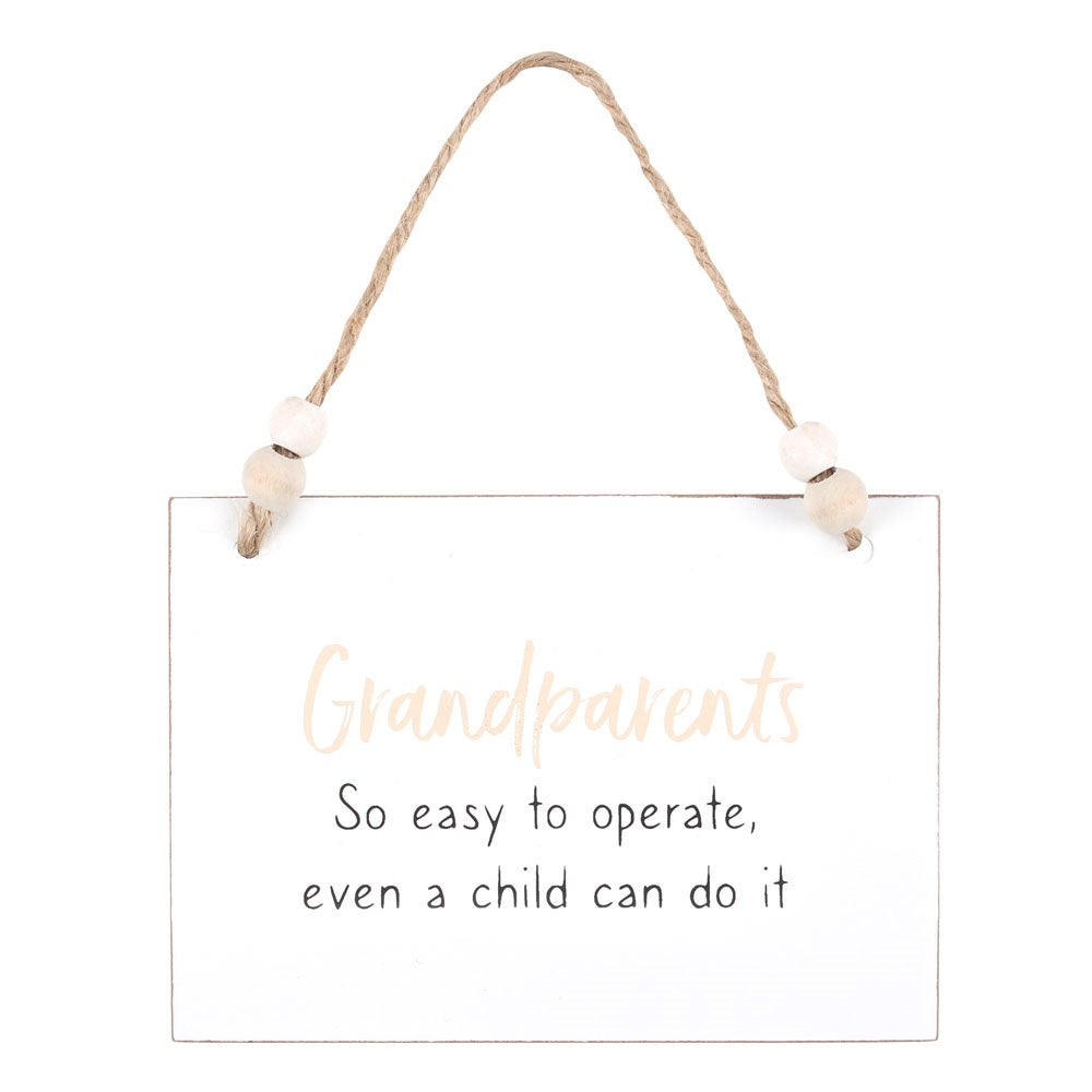 Grandparents Easy To Operate Hanging Sign