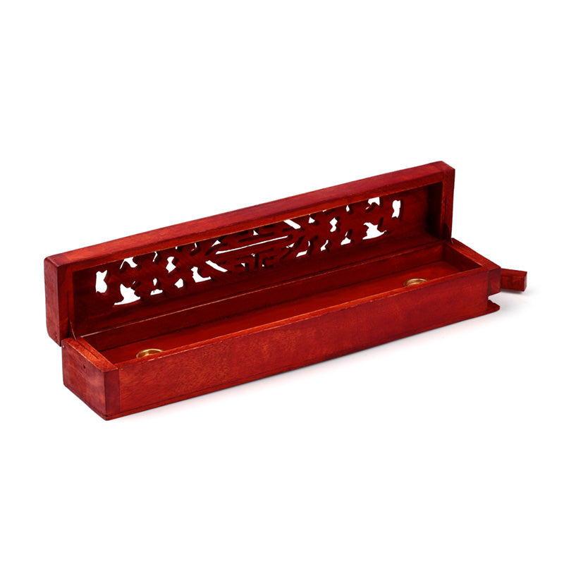 Decorative Mango Wood Carved Incense Box