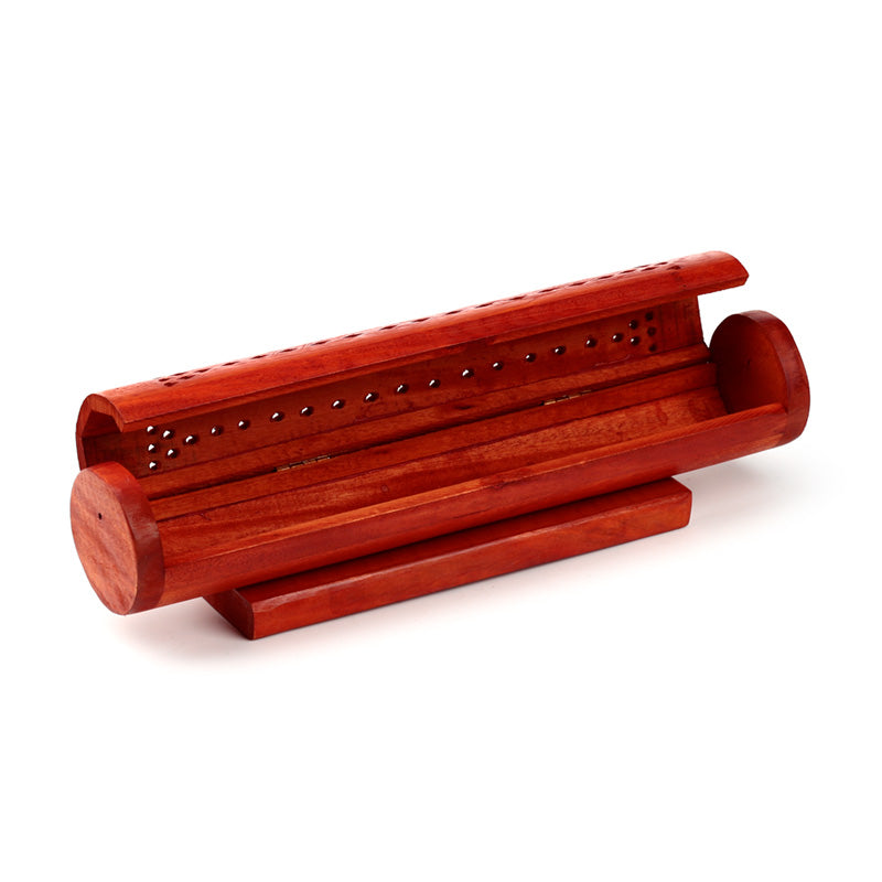 Mango Wood Incense Burner Box - Round Fretwork