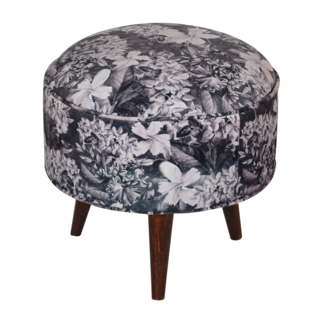 Floral Print Footstool