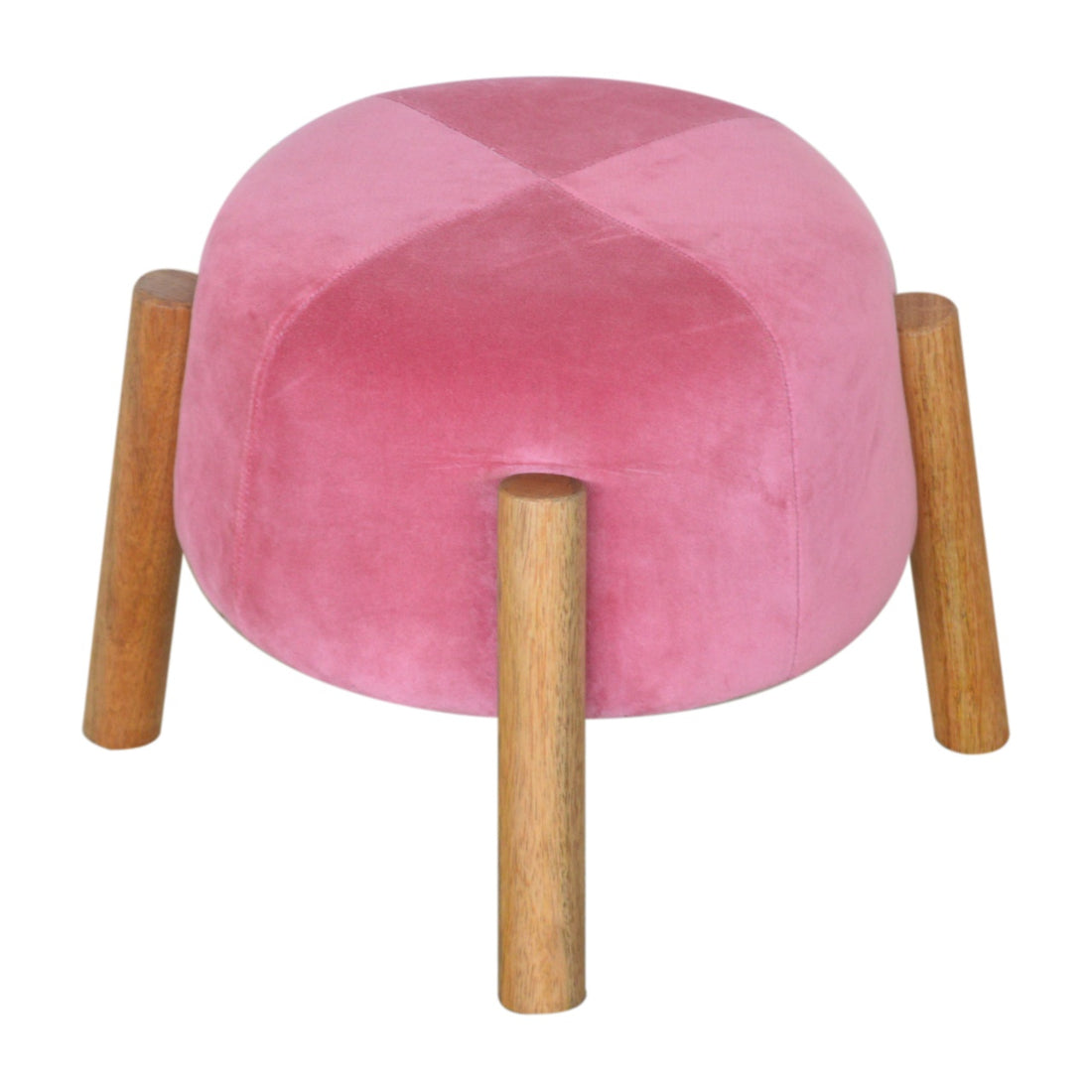 Pink Velvet Cone Footstool