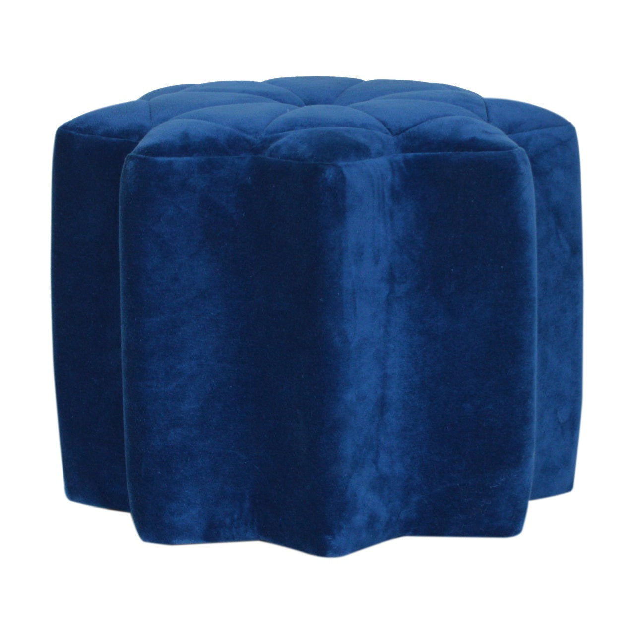 Blue Velvet Star Footstool