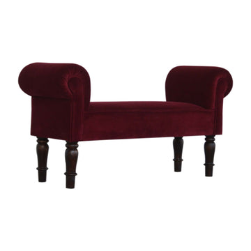 Wine Red Velvet Bench