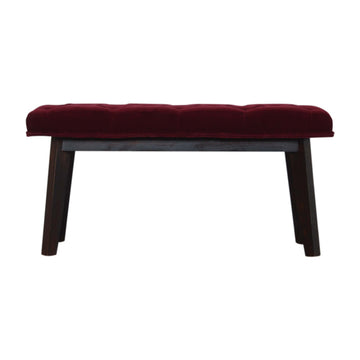 Wine Red Velvet Hallway Bench