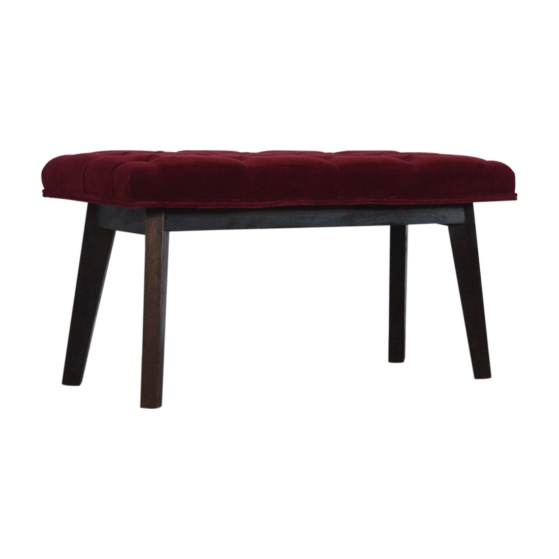 Wine Red Velvet Hallway Bench