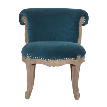 Teal Velvet Studded Chair