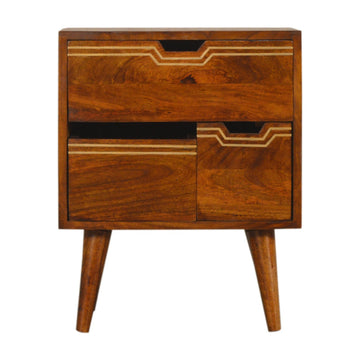 Multi Drawer Chestnut Bedside