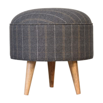 Pewter Tweed Nordic Style Footstool