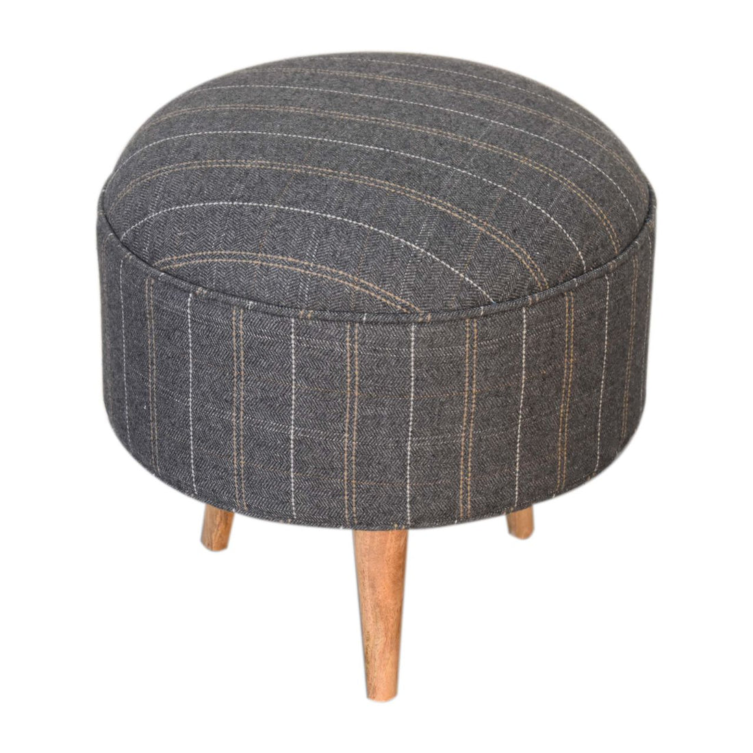 Pewter Tweed Nordic Style Footstool