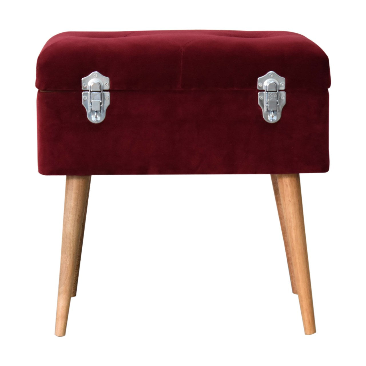 Wine Red Nordic Storage Bench