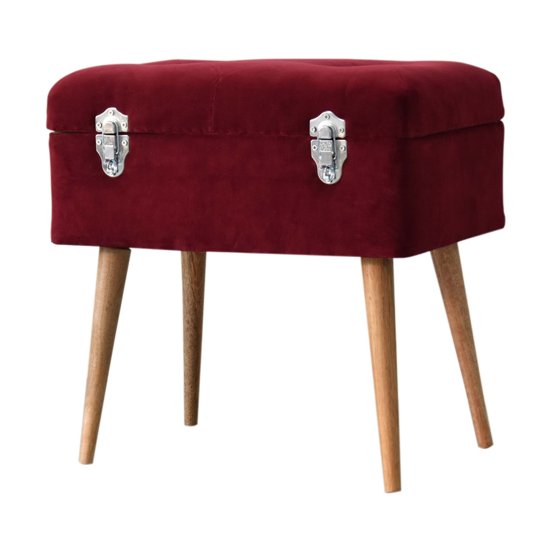 Wine Red Nordic Storage Bench