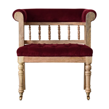 Wine Red Mini Deep Button Bench