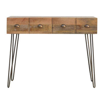 Iron Base 2 Drawer Console Table