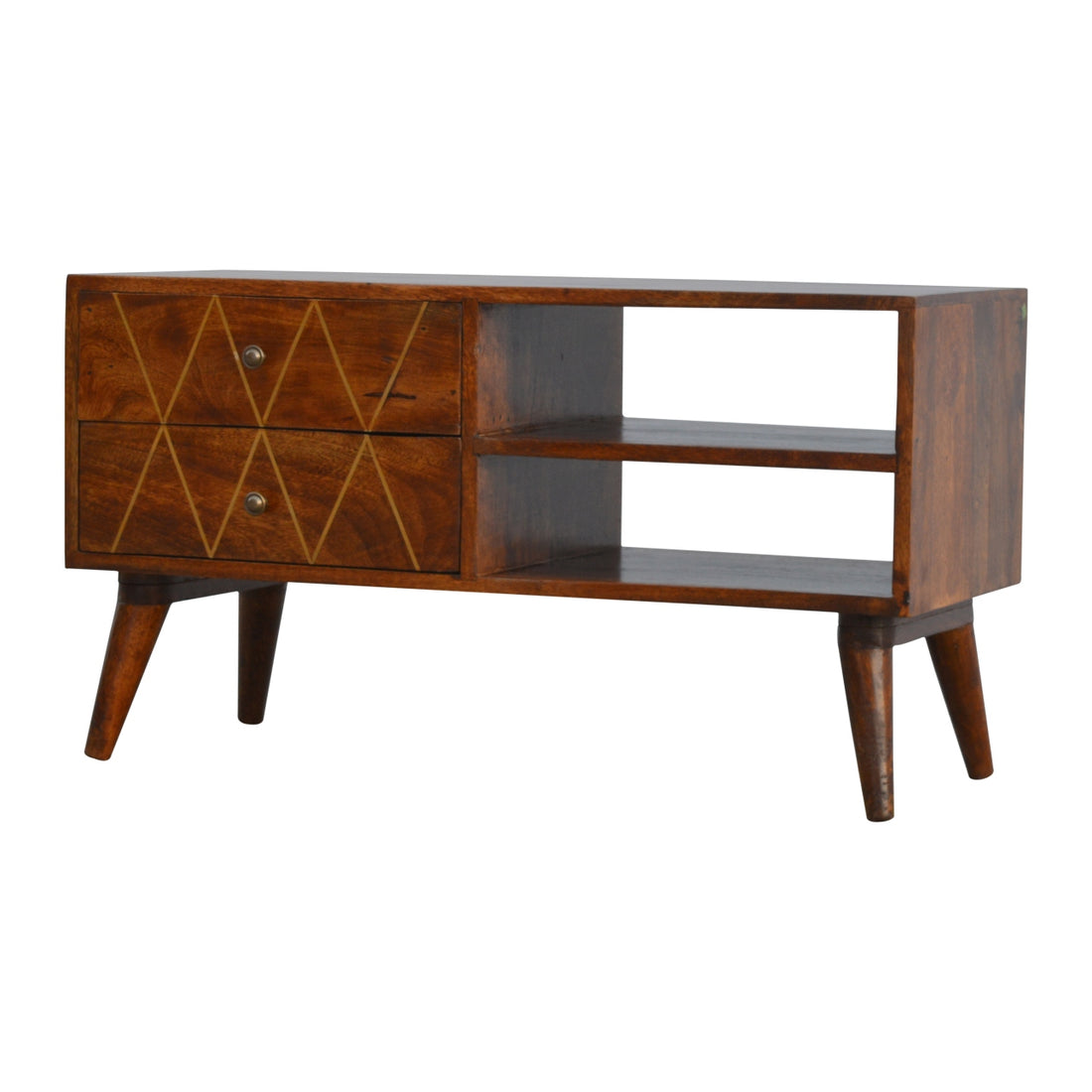 Geometric Brass Inlay Media Unit