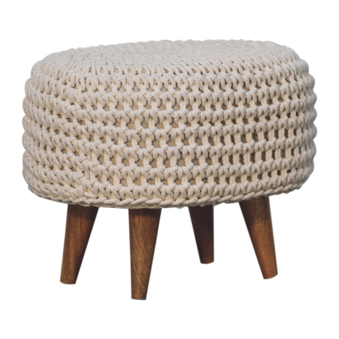 Keeva White Oblong Footstool