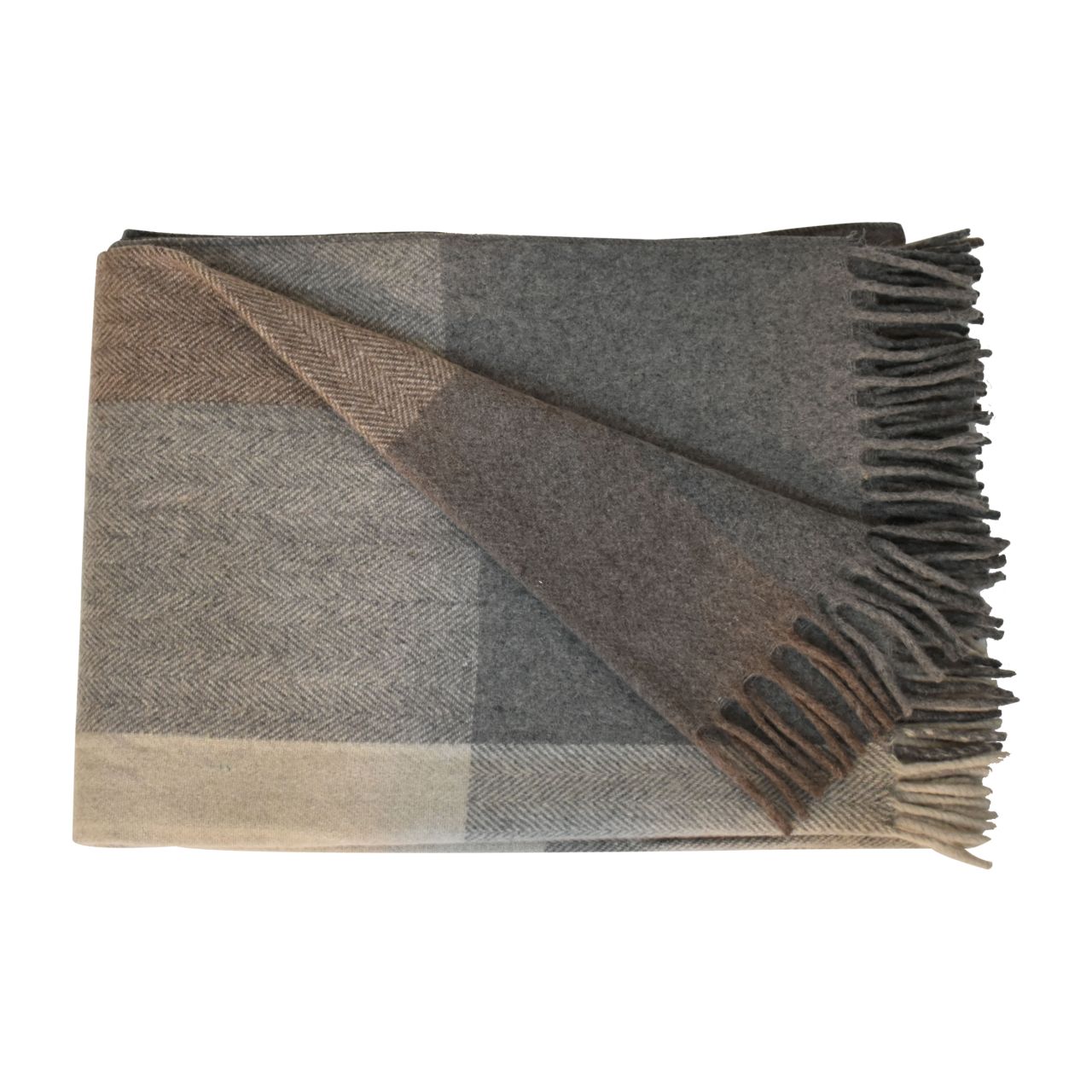 Selin Grey Woolen Throw (Queen size 150 x 180cm)