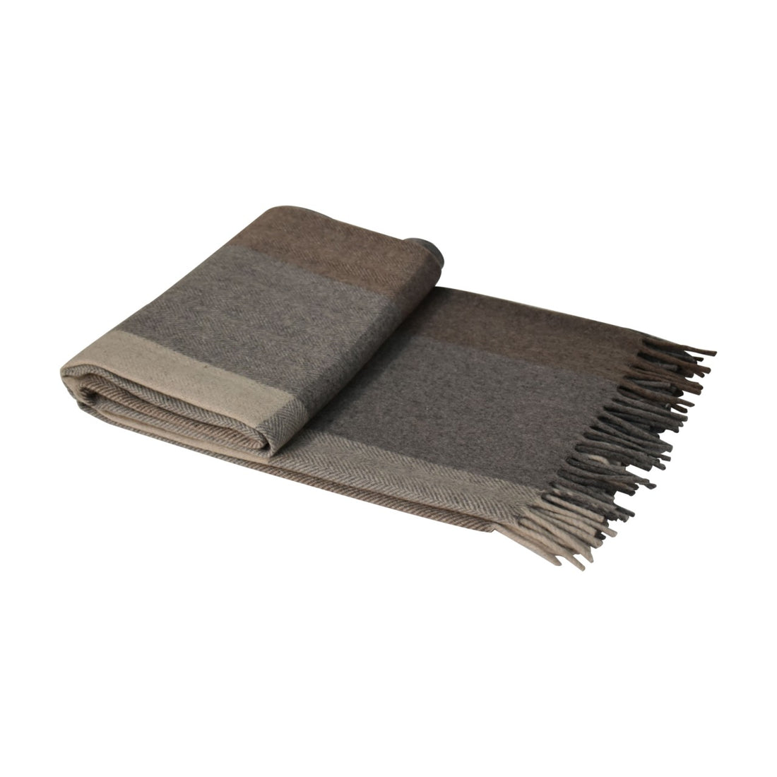 Selin Grey Woolen Throw (Queen size 150 x 180cm)