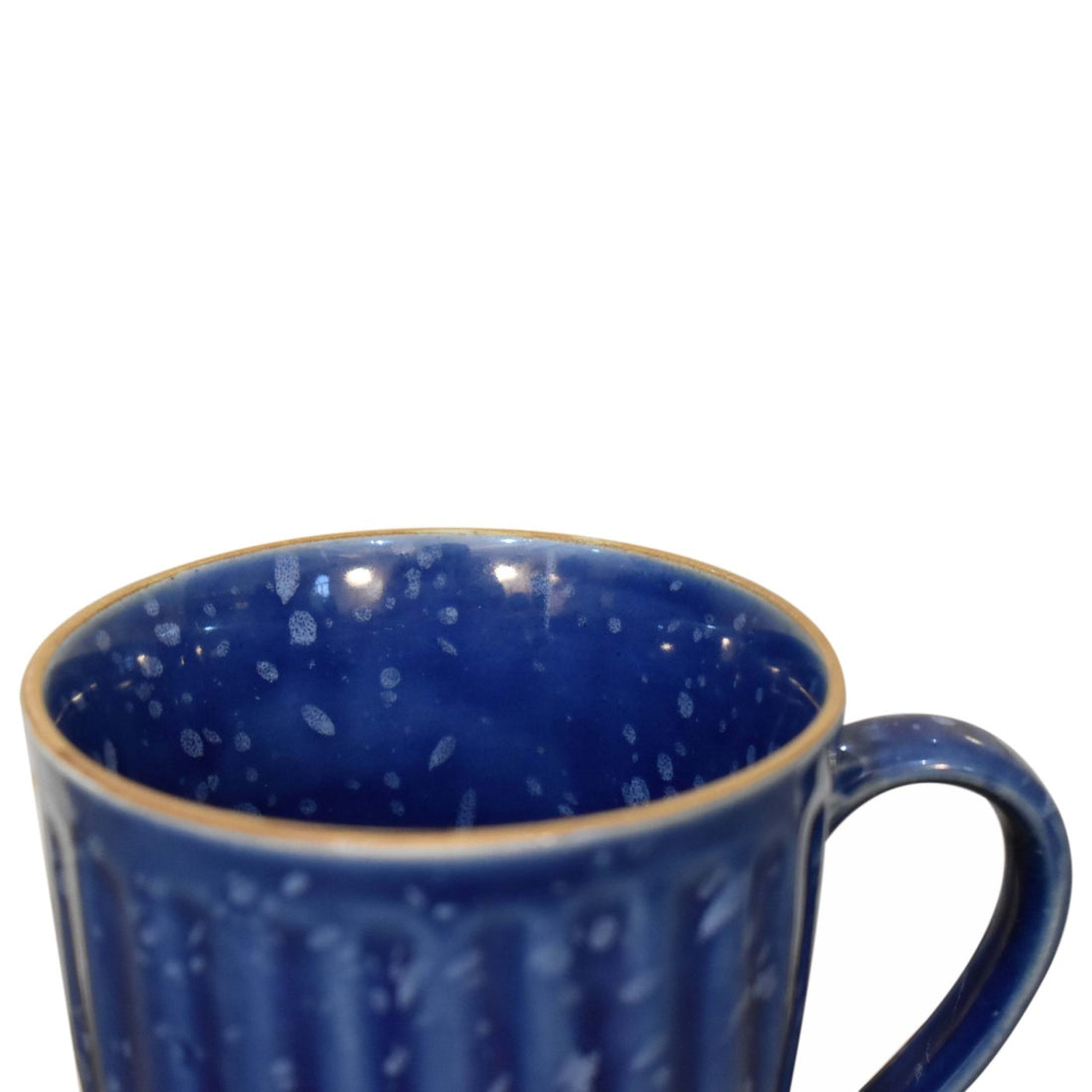 Blue Ribbed Mug - Set of 4