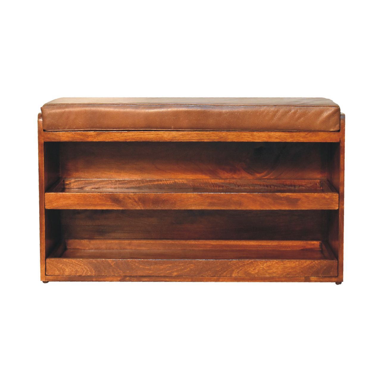 Buffalo Pull out Chestnut Shoe Bench