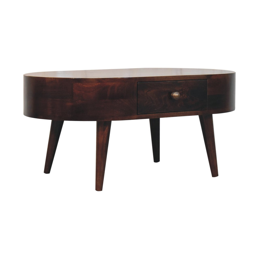 California Walnut Rounded Coffee Table