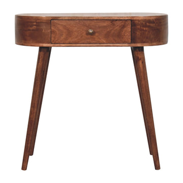 California Walnut Rounded Small Console Table