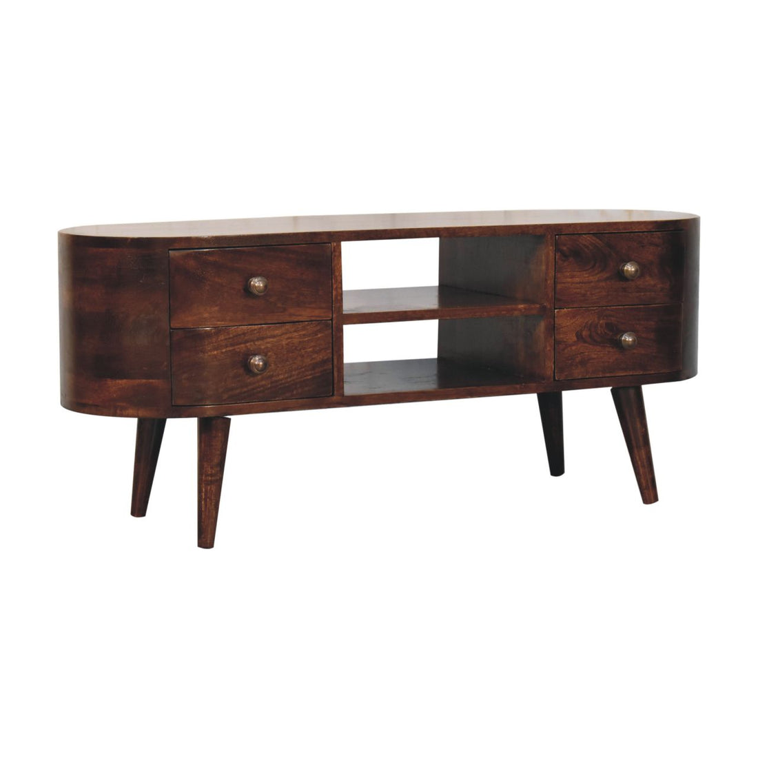 California Walnut Rounded Entertainment Unit