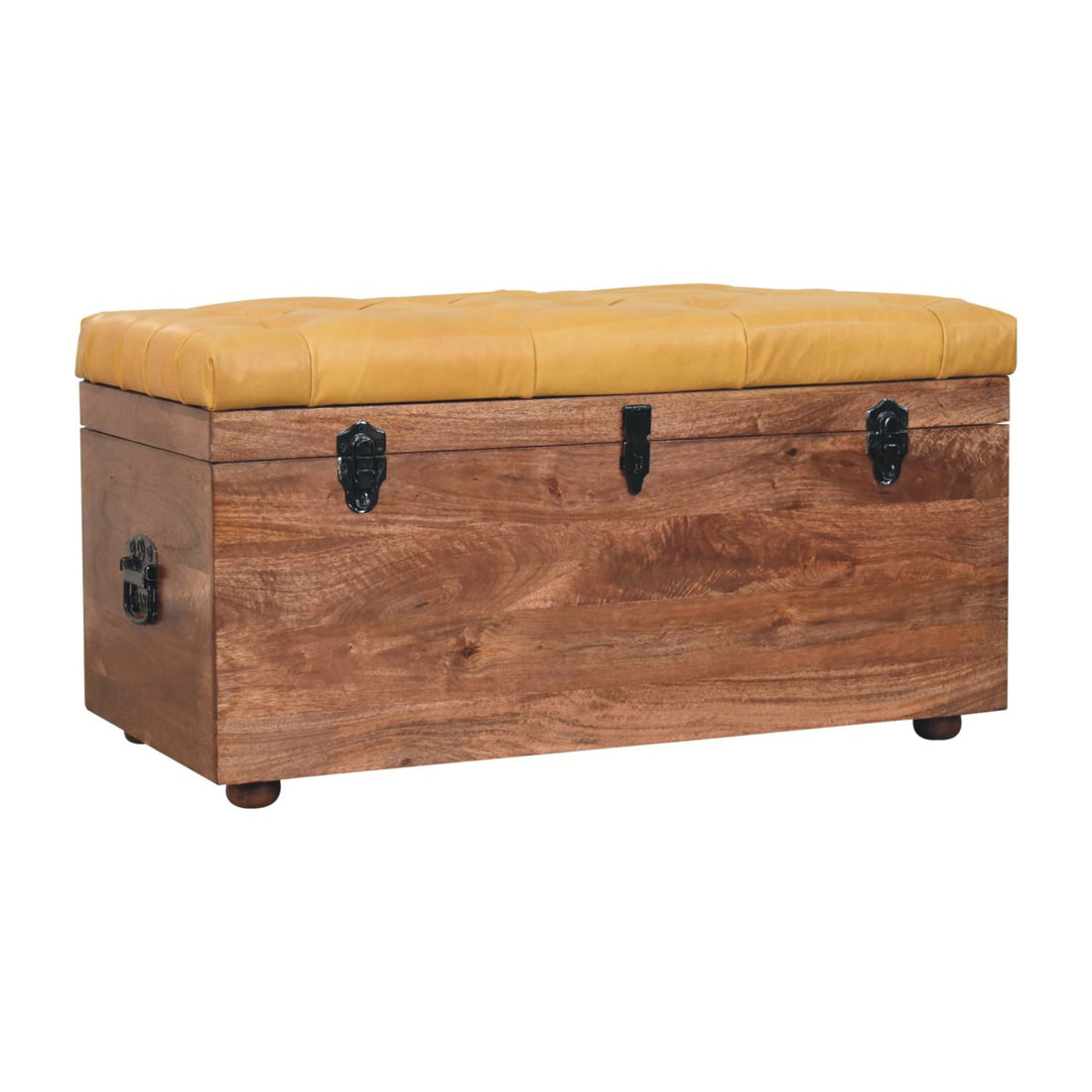 Buffalo Hide Honey Caramel Storage Trunk