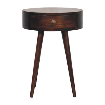 Nordic California Walnut Circular Shaped Bedside