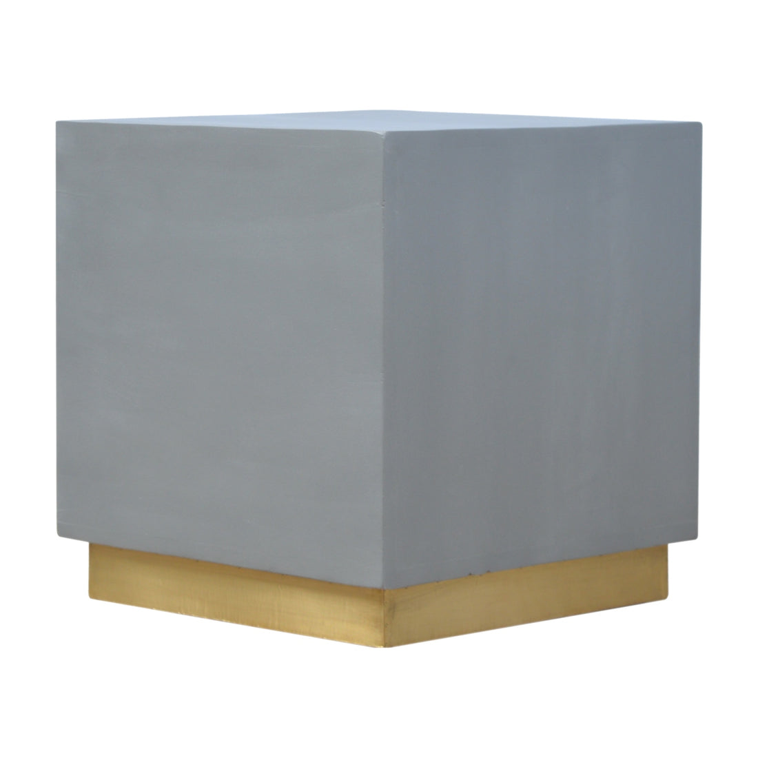 Cement Footstool with Gold Base