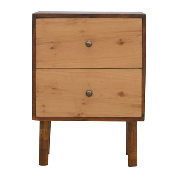 Oak Front 2 Drawer Bedside