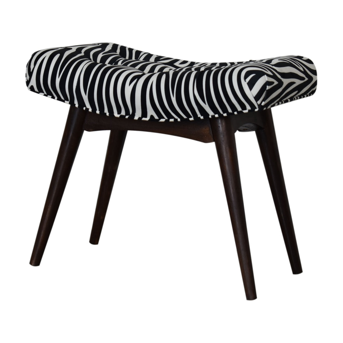 Zebra Print Curved Bench