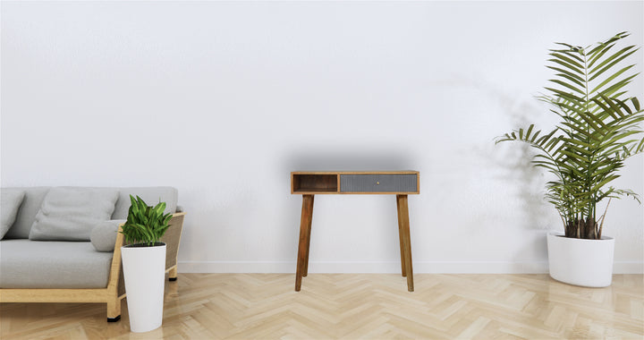 Grey Line Carved Writing Desk