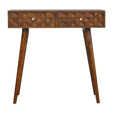 Chestnut Diamond Carve Console