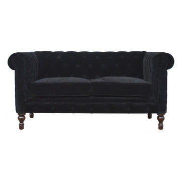 Black Velvet Chesterfield Sofa