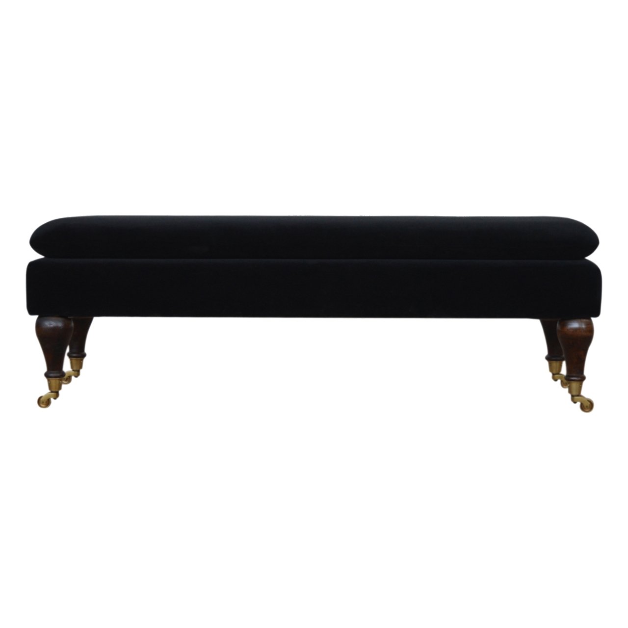 Black Velvet Castor Bench