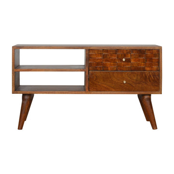 Tile Carved Chestnut TV Unit