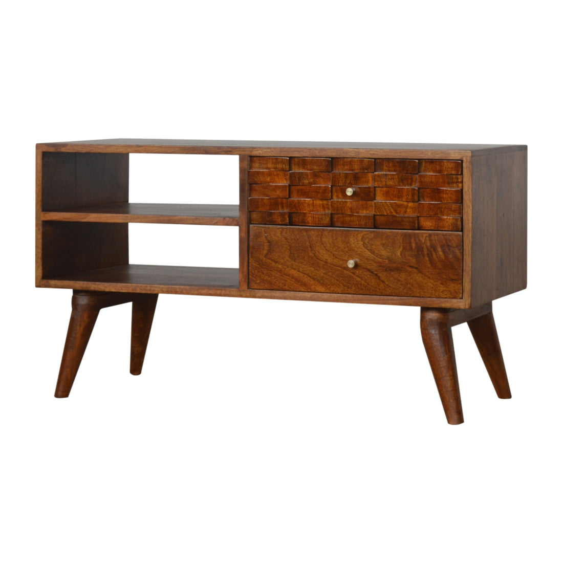 Tile Carved Chestnut TV Unit