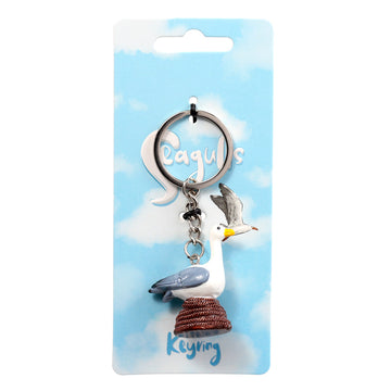 Novelty Keyring - Seagull Buoy on Rope