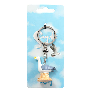 Novelty Keyring - Seagull Buoy on Rock