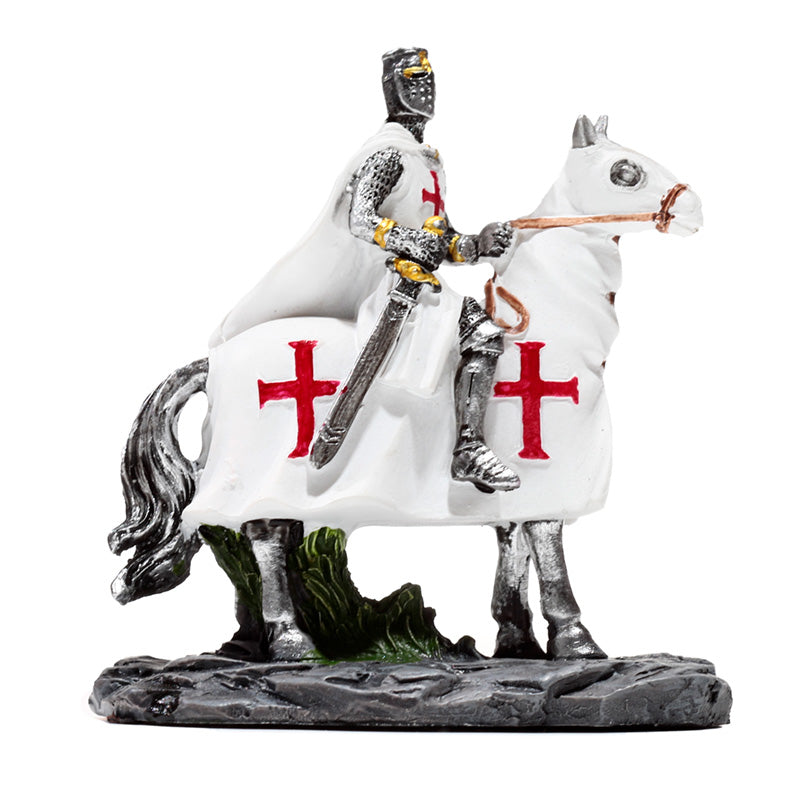 Fantasy Knight Ornament - Crusader Knight on Horseback Protector