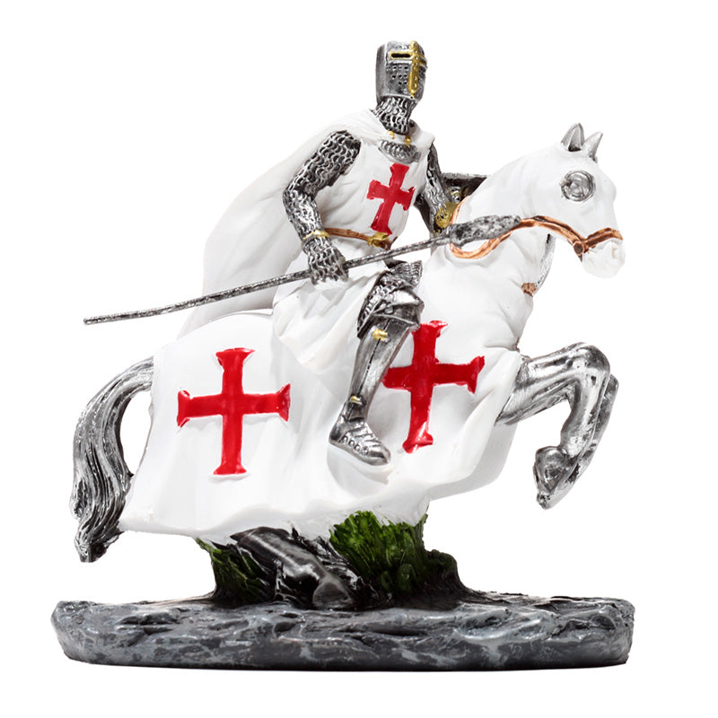 Fantasy Knight Ornament - Crusader Knight on Horseback Defender