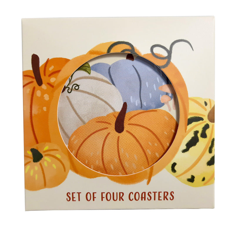 Set of 4 Cork Novelty Coasters - Autumn Harvest