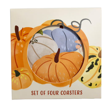 Set of 4 Cork Novelty Coasters - Autumn Harvest