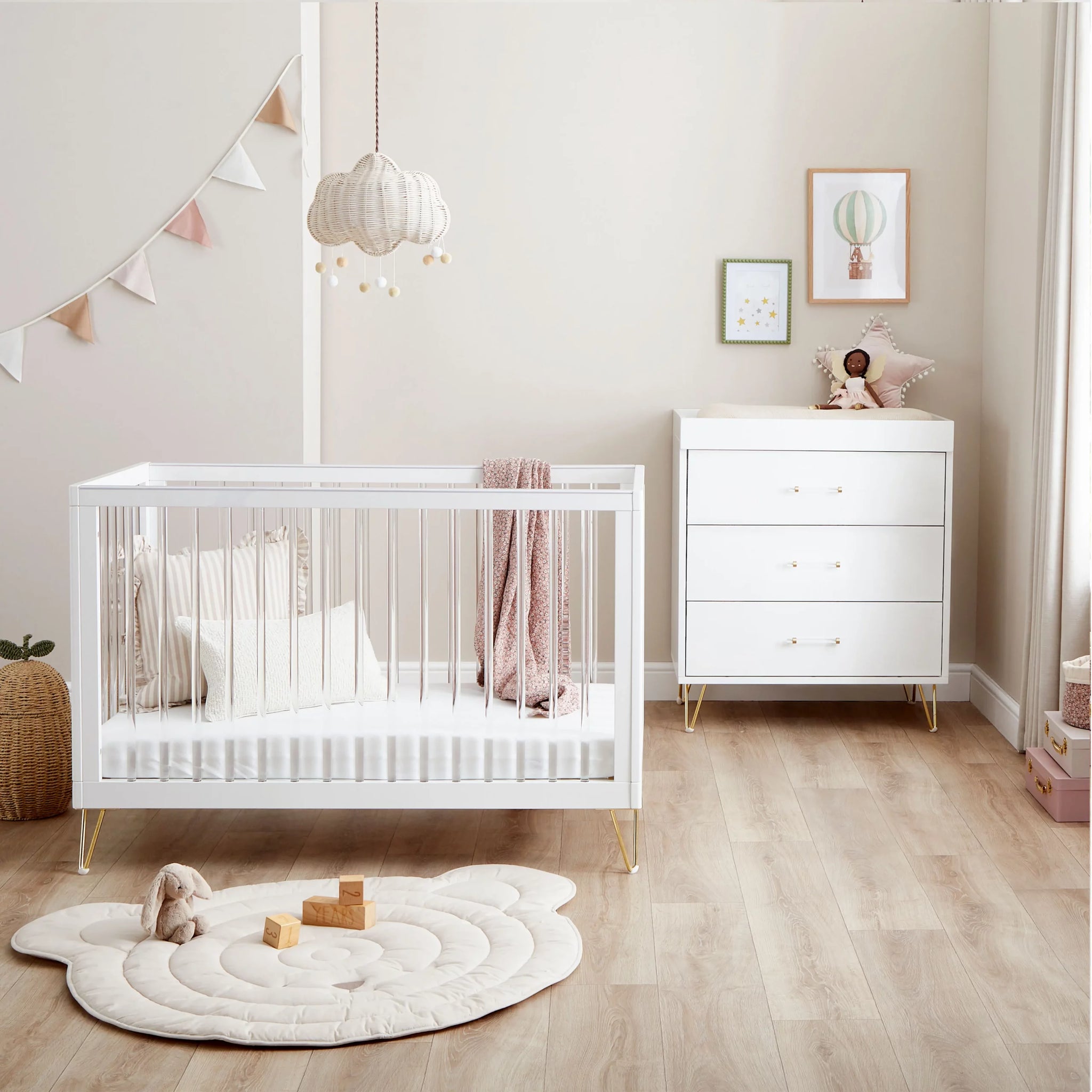 Kimi Acrylic 2 Piece Nursery Room Set