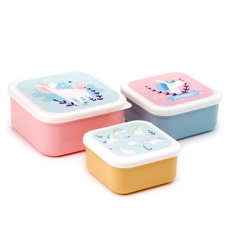 Lunch Boxes Set of 3 (S/M/L) - Unicorn Magic