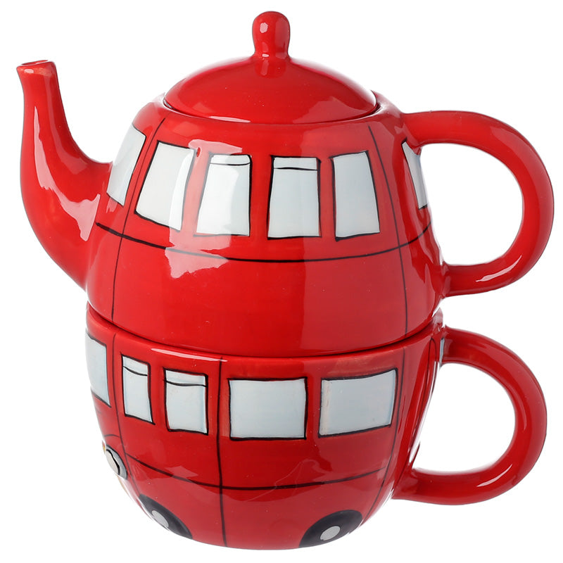 Fun Novelty Routemaster Red Bus Teapot and Cup Set for 1