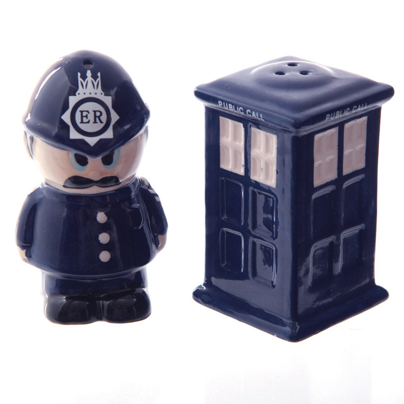 Novelty Police Box and Policeman Salt and Pepper Set